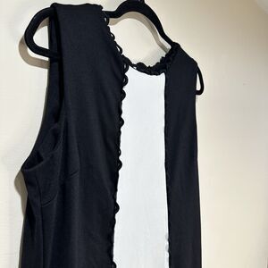Sara Campbell Black And White Dress with Rick Rack Like Design - L | Office Work